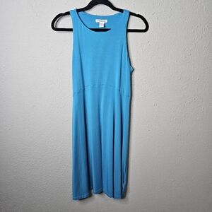 Athleta Sport Dress Womens Medium Blue Solid Sleeveless‎ Athleisure Midi Classic